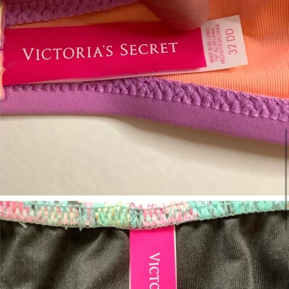 VICTORIA'S SECRET The Flirt Bandeau Pink Bikini Size 32DD/M - Picture 5 of 7